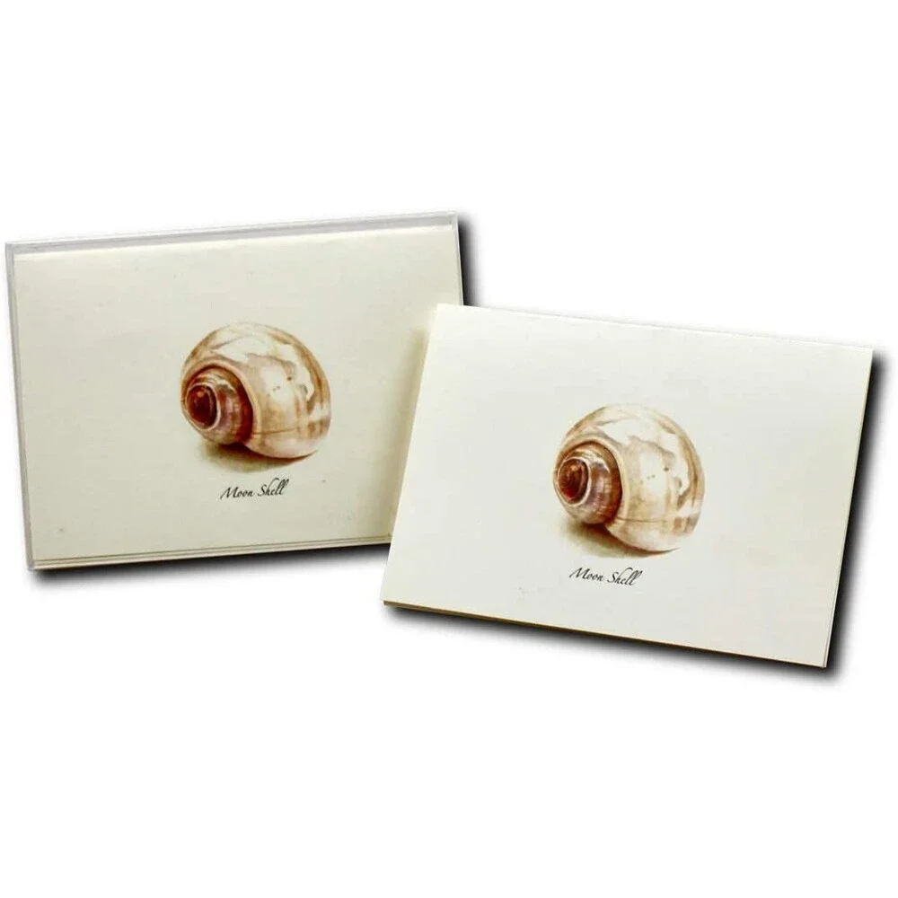 Earth Sky + Water - Moon Shell Notecard Set - 8 Blank Cards with Envelopes